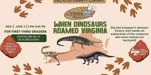 Summer Reading Event: When Dinosaurs Roamed Virginia