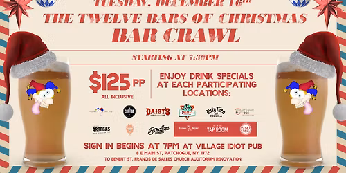 The Twelve Bars of Christmas Bar Crawl