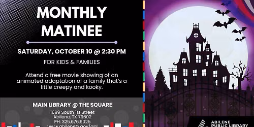 Monthly Matinee Showing (Main Library)