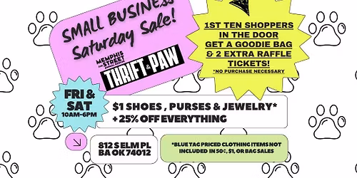 SUPPORT YOUR LOCAL ANIMAL RESCUE THRIFT - SHOP SMALL BUSINESS SATURDAY TO SAVE MONEY & LOCAL LIVES!!