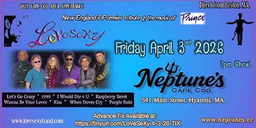 LoVeSeXy tribute 2 Prince at Neptunes Cape Cod ,MA. 4\/3\/26