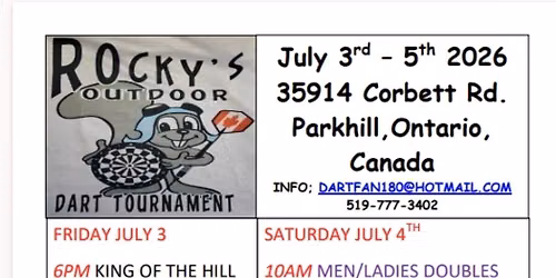 Rockys Outdoor Dart tournament