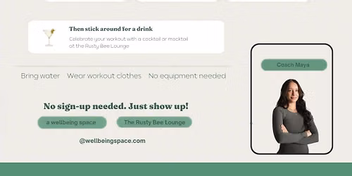Free Community Workout - a wellbeing space + The Rusty Bee Lounge