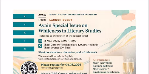 Avain Special Issue Launch: Whiteness in Literary Studies