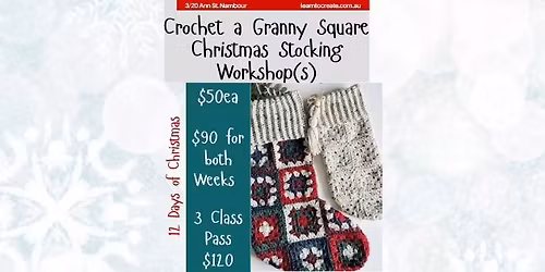 Crochet a Granny Square Christmas Stocking Workshop