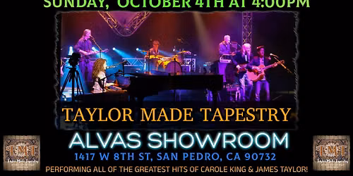 Taylor Made Tapestry Live at Alvas Showroom on Sunday, September 21st at 4pm!