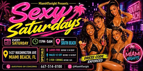MIAMI #1 HipHop Saturday Party on South Beach