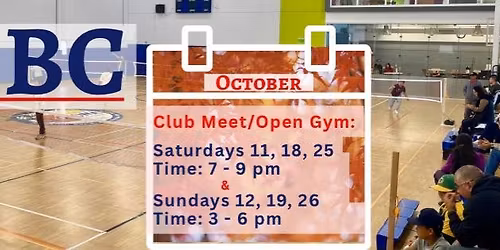 Saturdays Open Gym \/ Club Meet