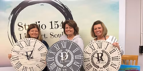 Farm House Clocks! Such a fun project! Leave with a working clock ready to hang!