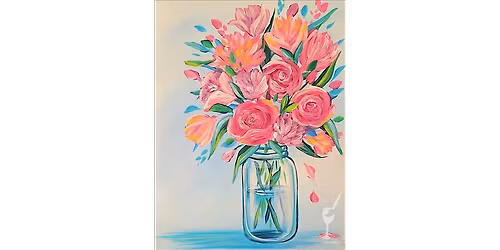 Pink Roses in a Jar - Paint and Sip in Houston | Classpop!\u2122