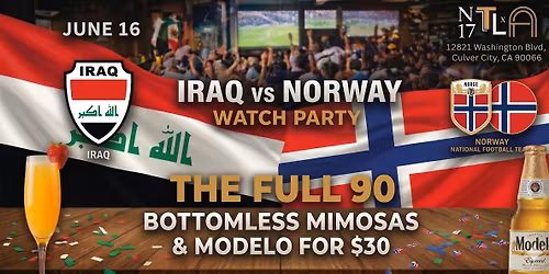 \u26bd Iraq vs Norway Watch Party \u2014 World Cup 2026 |N17 The Lane, Culver City