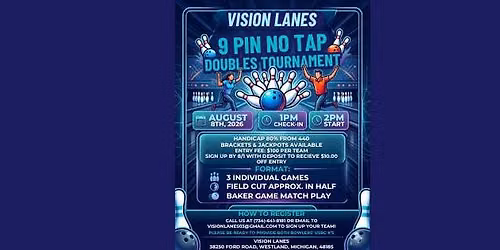 Vision Lanes 9 Pin No Tap Doubles Tournament
