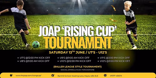 'RISING CUP' 2026 \u2013 YOUTH FOOTBALL TOURNAMENT (U7'S\u2013U12'S)