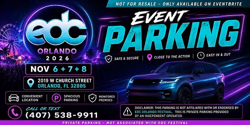 Event Parking Orlando: EDC Orlando 2026