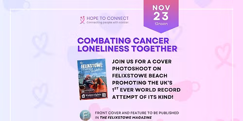 \ud83d\udc9e PHOTOSHOOT: Human Cancer Awareness Bow on Felixstowe Beach