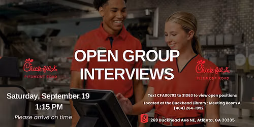 Open Interviews : Chick fil A Piedmont Road