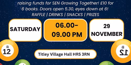 SEN GT FUNDRAISING BINGO