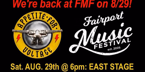 Appetite For Voltage Returns to Fairport Music Festival!