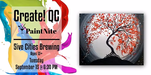 Paint Nite at Five Cities Brewing: Moonlit Tree of Life II
