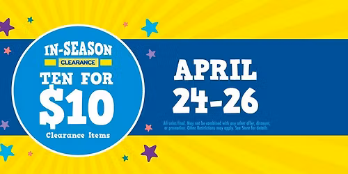 10 For $10 Clearance