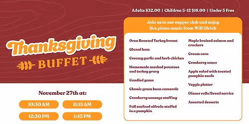 Thanksgiving Buffet - Eastbay Lodge