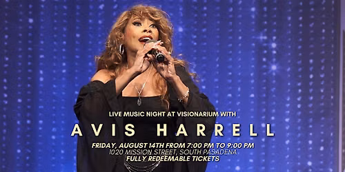 Live Music Night with Avis Harrell at Visionarium Live Italian