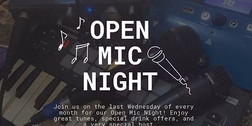 Open Mic Night \u2502 Hosted by Georgie from Girlband \u2502 Wednesday 29th April