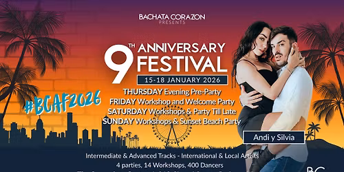 Bachata Corazon 9th ANNIVERSARY FESTIVAL #BCAF2026
