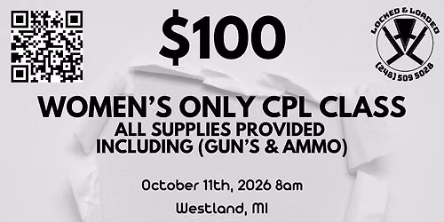**WOMEN'S ONLY** Concealed Carry Class (MI CPL\/CCW)