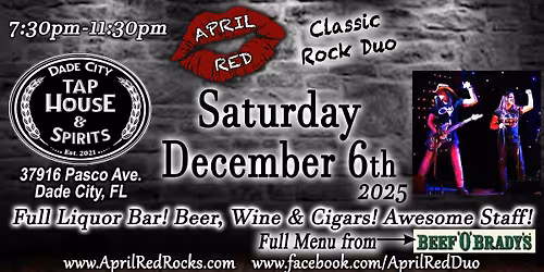 April Red LIVE at The Dade City Tap House & Spirits in Dade City! 