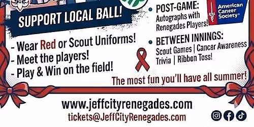 Scout Night Game @ Jefferson City Renegades Baseball
