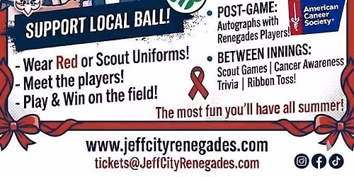 Scout Night Game @ Jefferson City Renegades Baseball