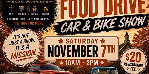 Thanksgiving food drive car and bike show 