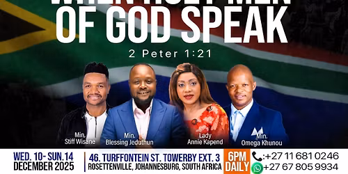 When Holy Men of God Speak Conference
