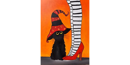 Witchy Kitty Companion - Paint and Sip in Orange County | Classpop!\u2122
