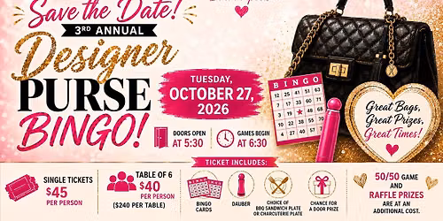 3rd Annual Designer Purse Bingo