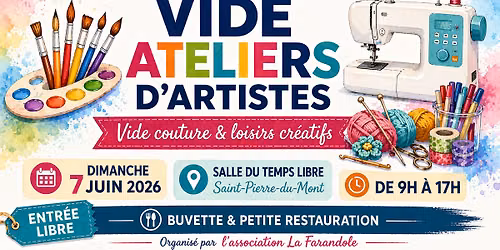 \ud83c\udfa8\u2728 VIDE ATELIERS D\u2019ARTISTES \u2728\ud83e\uddf5\nVIDE COUTURE & LOISIRS CREATIFS 