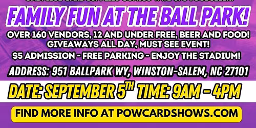 Winston Salem Card Show - At Truist Stadium! Pokemon, Sports Cards and MORE!