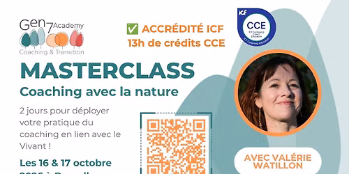 Coaching avec la nature | Master Class accr\u00e9dit\u00e9e ICF \u2013 16-17 oct. 2026