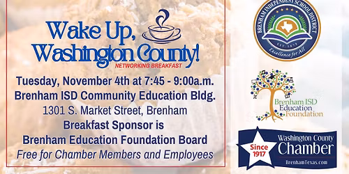 \u201cWake Up, Washington County!\u201d Networking Breakfast