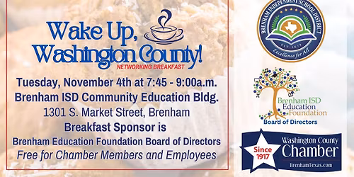 \u201cWake Up, Washington County!\u201d Networking Breakfast