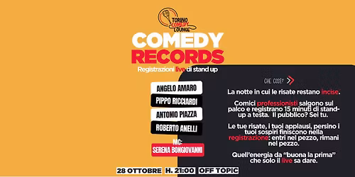 COMEDY RECORDS: Piazza | Amaro | Ricciardi | Anelli | Bongiovanni