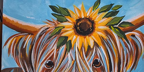Sunflower Highland Cow Paint & Prosecco at The Ruishton Inn, Taunton