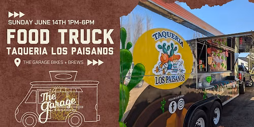 Food Truck Taqueria Los Paisanos at The Garage Bikes + Brews