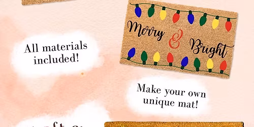 Winter-Themed Painted Doormats at Lewis Station