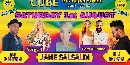 CUBE DERBY - SATURDAY 1st AUGUST - 3 ROOMS ~ Salsa ~ Bachata ~ Kizomba
