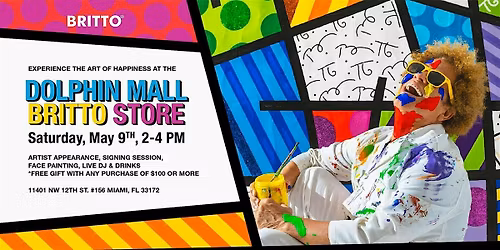Experience the Art of Happiness at The Dolphin Mall Britto Store