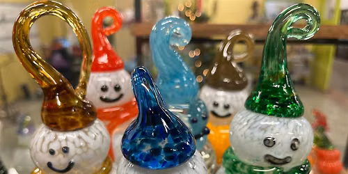 Christmas in July-Snowpeople come to mind..made at GAI out of Hot Glass!