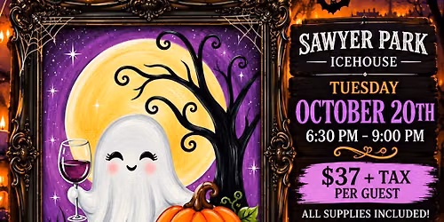 Booze And Brushes Paint & Sip At Sawyer Park Icehouse