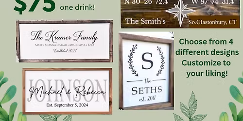 SOLD OUT! Last Name Wooden Sign Paint Party